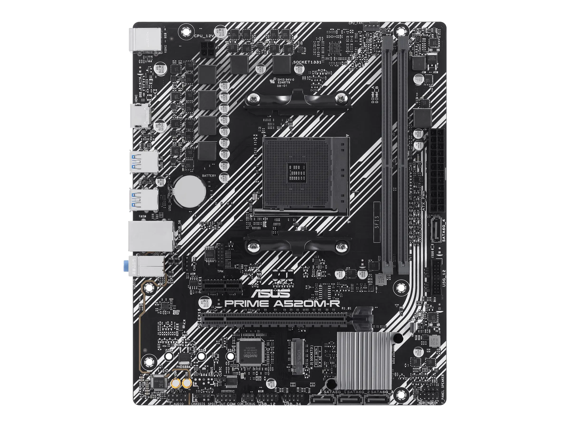 ASUS PRIME A520M-R - Motherboard - micro ATX - Socket AM4 - AMD A520 Chipsatz - USB 3.2 Gen 1 - Gigabit LAN - Onboard-Grafik (CPU erforderlich) - HD Audio (8-Kanal)