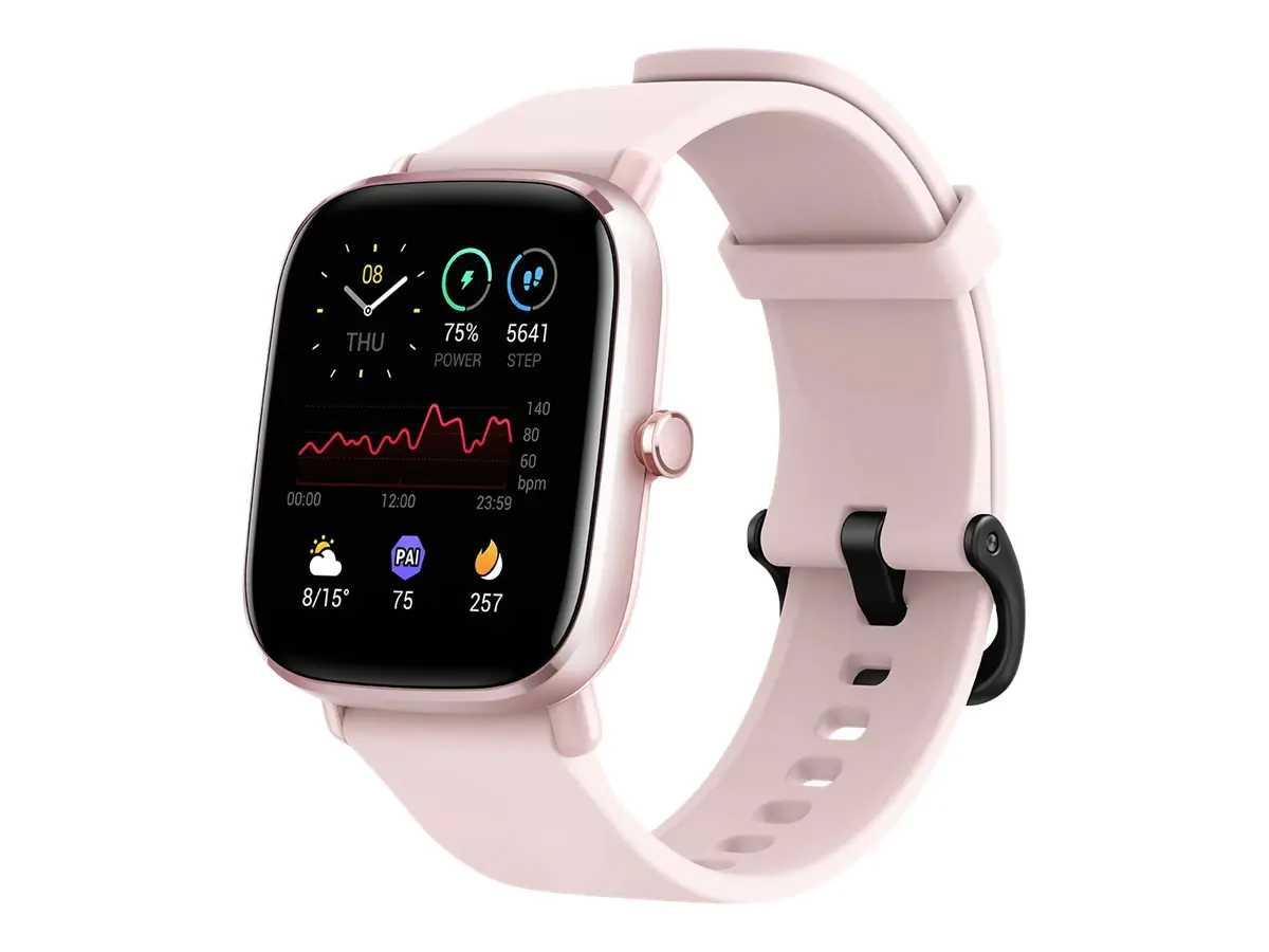 Amazfit GTS 2 Mini - Rosa - intelligente Uhr mit Riemen - Silikon - rosa - Anzeige 3.9 cm (1.55")