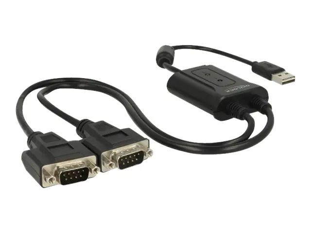 Delock USB 2.0 to 2 x serial RS-232 - Serieller Adapter - USB 2.0 - RS-232 x 2