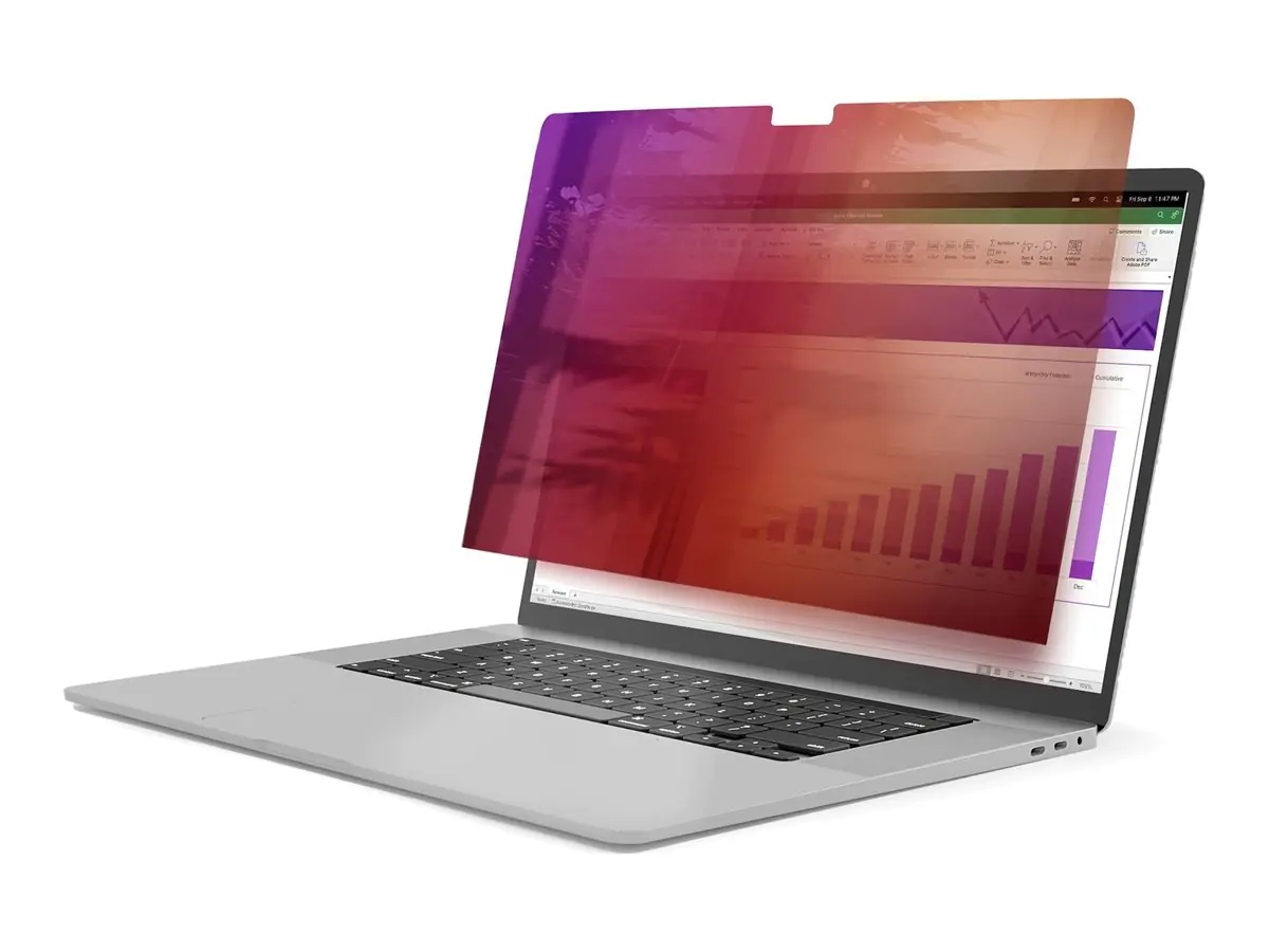 StarTech 16-inch MacBook Pro 21/23 Privacy Screen, Gold Filter w/Enhanced Privacy, Computer Security Shield, Double-Sided Screen Protector, +/- 30 Deg. - Blickschutzfilter für Notebook (horizontal) - entfernbar - klebend - 40.6 cm (16") - Gold, Schwarz