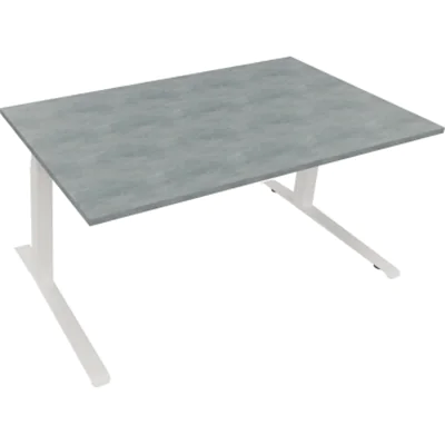 Sitz-/Stehtisch Kufe Doppels. Quad. B1600xT900xH645-1275 ws/Beton