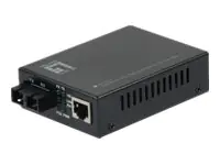 LevelOne FVT-2401 - Medienkonverter - 100Mb LAN - 10Base-T, 100Base-FX, 100Base-TX - RJ-45 / SC Single-Modus - bis zu 40 km - 1310 nm