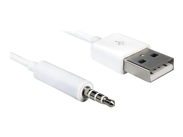 Delock - Lade-/Datenkabel - USB männlich zu mini-phone stereo 3.5 mm männlich - 1 m - weiß - für Apple iPod shuffle (1G, 2G)