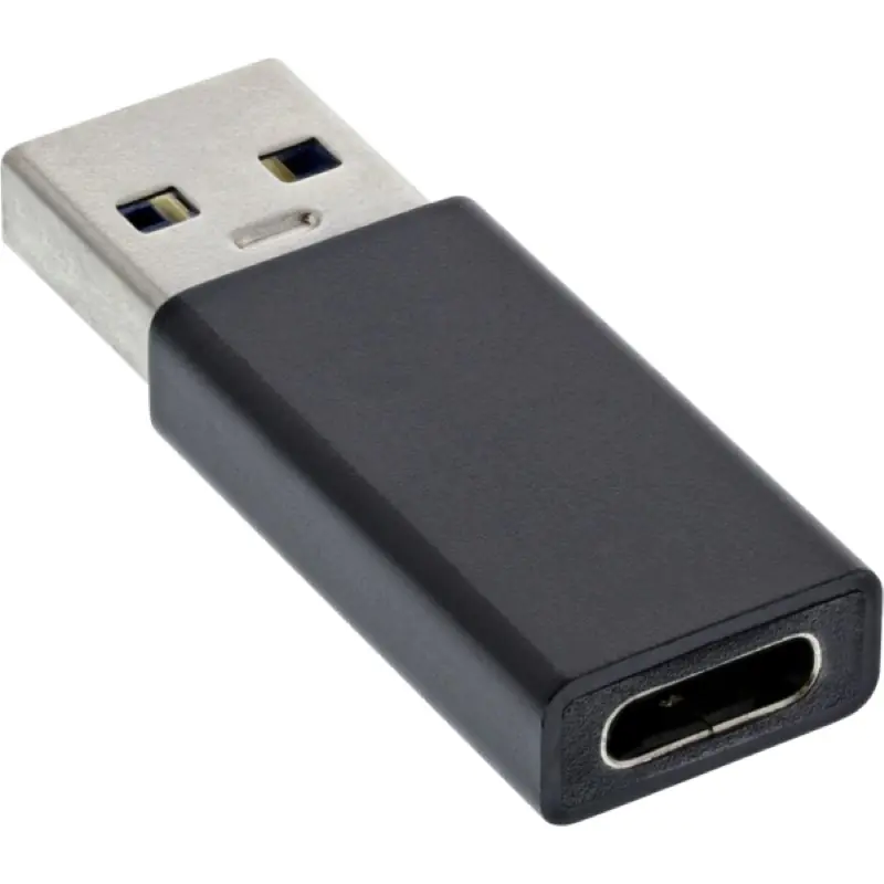 InLine - USB-Adapter - USB Typ A (M) zu 24 pin USB-C (W) - USB 3.2 Gen 2 - 0.9 A - Schwarz