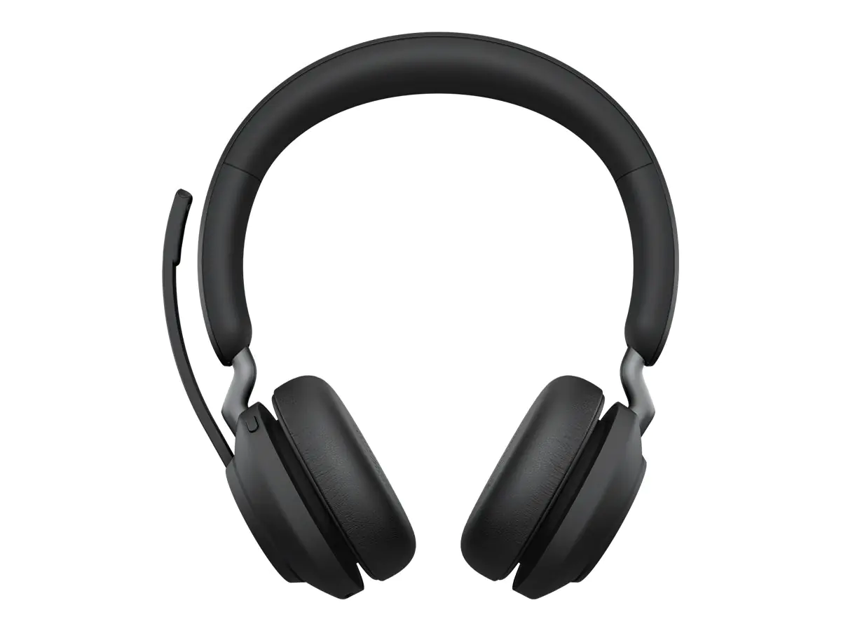 Jabra Evolve2 65 UC Stereo - Headset - On-Ear - Bluetooth - kabellos - USB-C - Geräuschisolierung - Schwarz - mit Ladestation