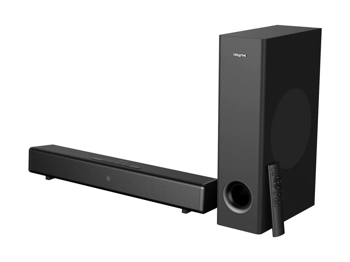 Creative Stage 360 - Soundleistensystem - für TV/Monitor - 2.1-Kanal - kabellos - Bluetooth - 120 Watt (Gesamt) - Schwarz