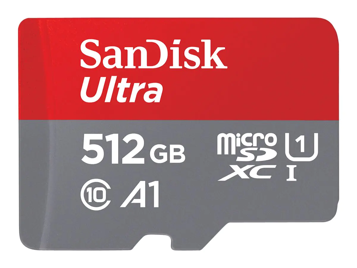 SanDisk Ultra - Flash-Speicherkarte (microSDXC-an-SD-Adapter inbegriffen) - 512 GB - A1 / UHS Class 1 / Class10 - microSDXC UHS-I