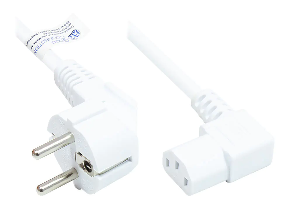 Good Connections P0131-W050 - 5 m - Netzstecker Typ E+F - C13-Koppler - H05VV-F - 250 V - Weiß