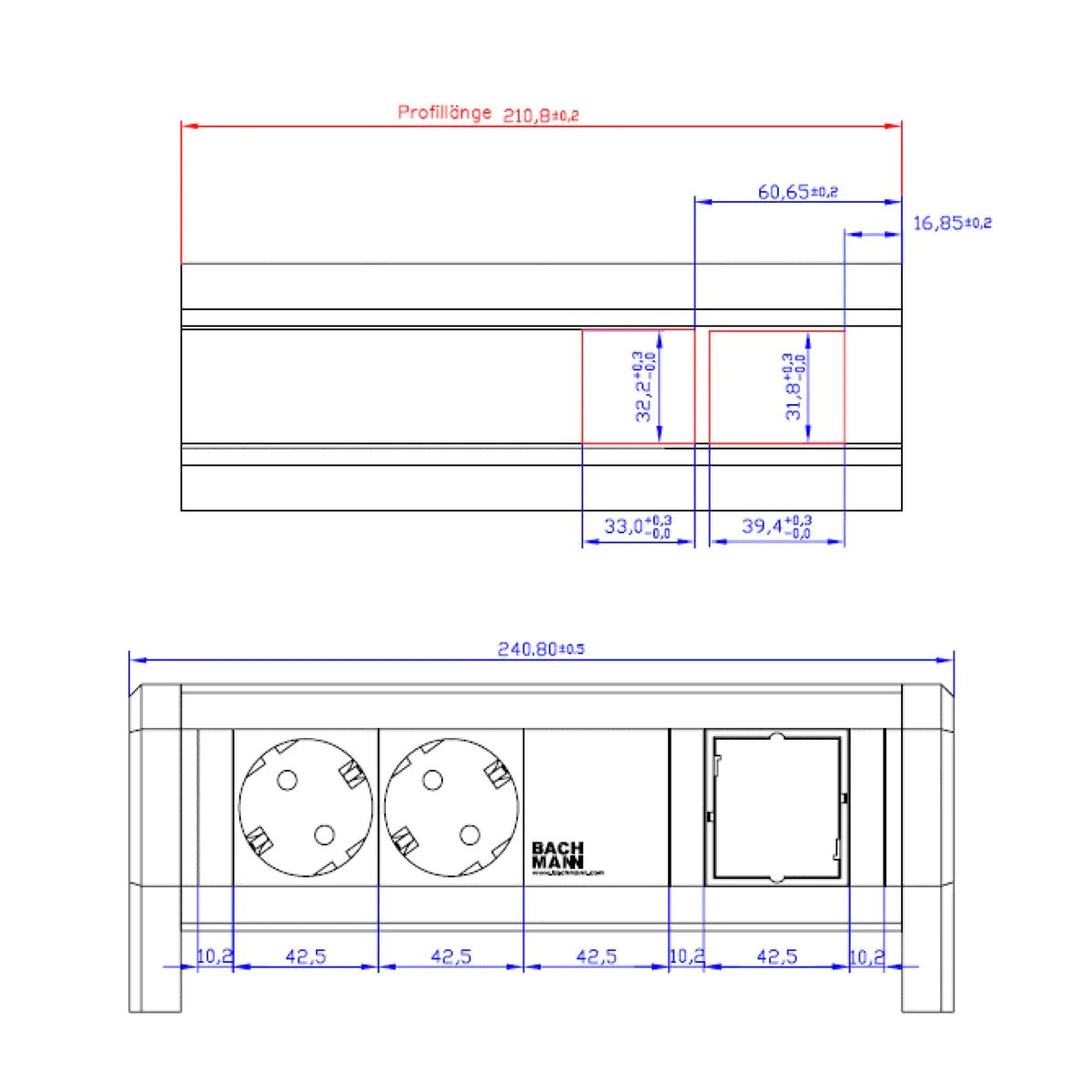 Bachmann 902.065 DESK 2xCEE7/3 1xCM