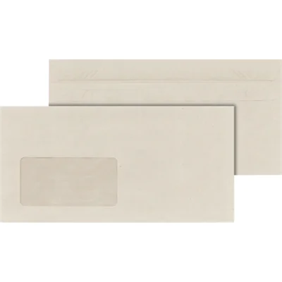 MAILmedia Briefumschlag DIN lang 220 x 110 mm (B x H) mit Fenster 75g/m² mit Selbstklebung Recyclingpapier grau