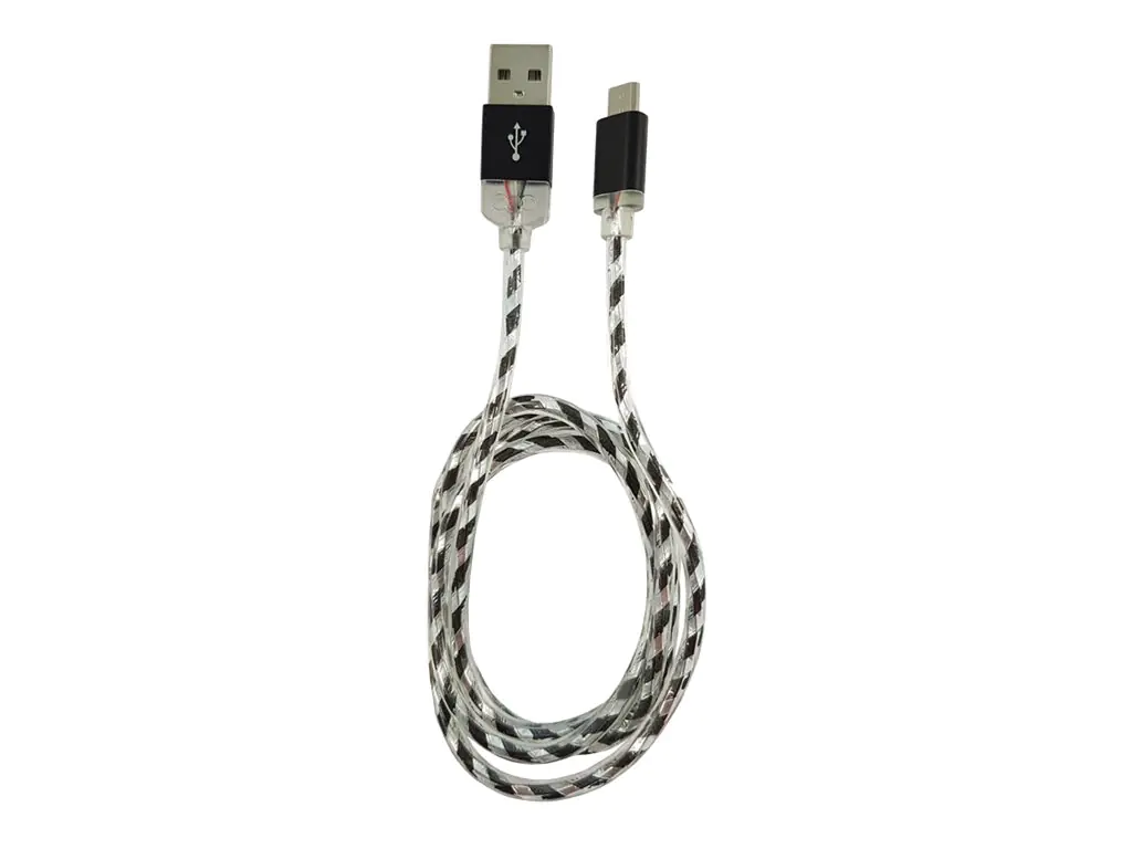 LC Power - USB-Kabel - USB (M) zu Micro-USB Typ B (M) - 2 A - 1 m - Schwarz, Silber