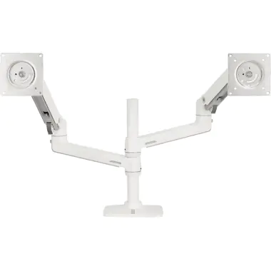 Ergotron LX Dual Stacking Arm - Befestigungskit (Spannbefestigung für Tisch, Stange, 2 Gelenkarme, 2 Erweiterungsklammern) - für 2 LCD-Displays - Aluminium, haltbarer Stahl - weiß - Bildschirmgröße: bis zu 61 cm (bis zu 24 Zoll) - Schreibtisch