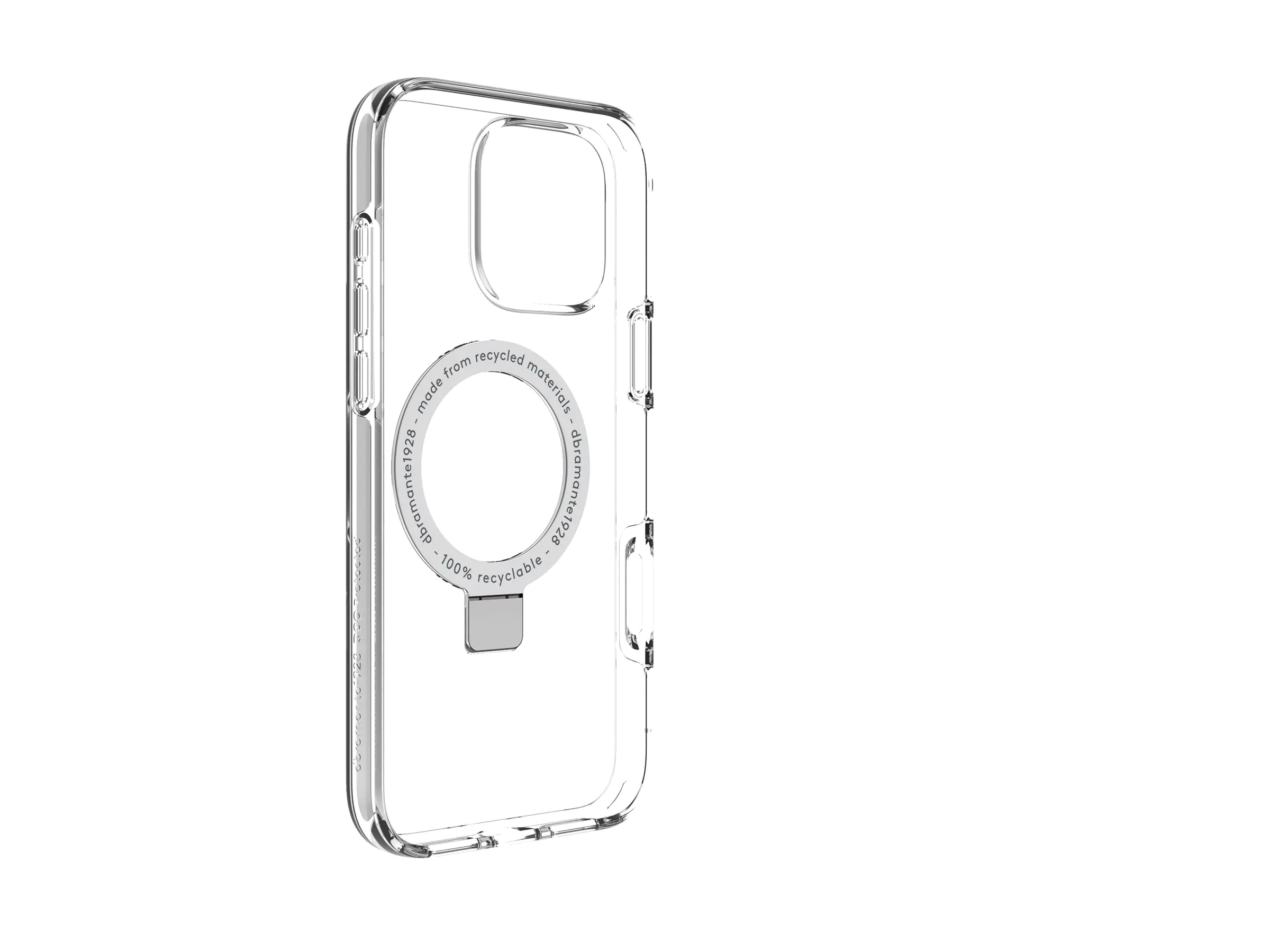 dbramante1928 Iceland Ultra - Hintere Abdeckung für Mobiltelefon - Ständer - kompatibel mit MagSafe - D3O, Kunststoff - klar - für Apple iPhone 16 Pro