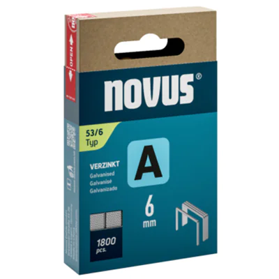 NOVUS Heftklammer A 53/6 Handheftgeräte, Elektroheftgeräte, Akkuheftgeräte, Drucklufttacker Stahldraht, verzinkt 1.800 St./Pack.