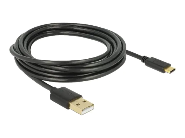 Delock - USB-Kabel - 24 pin USB-C (M) zu USB (M) - USB 2.0 - 3 A - 3 m - Schwarz