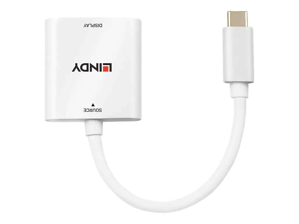 Lindy - Videoadapter - 24 pin USB-C männlich zu HDMI weiblich - 10 cm - weiß - unterstützt 4K 60 Hz (3840 x 2160)