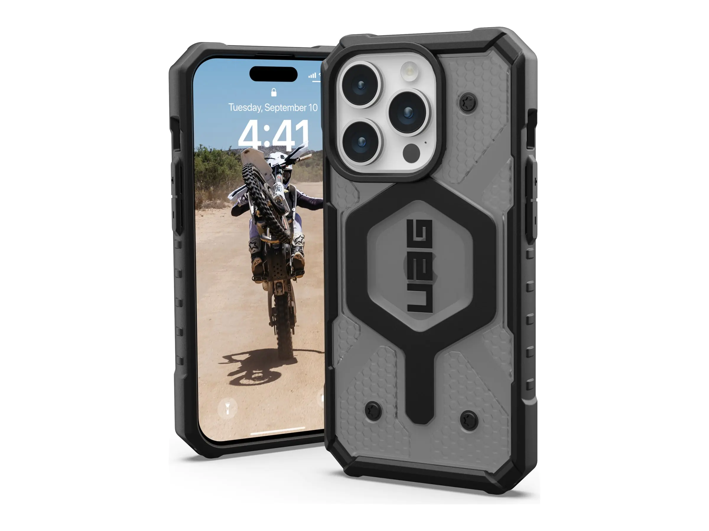 Urban Armor Gear UAG Rugged Case for Apple iPhone 15 Pro [6.1-inch] - Pathfinder Clear Ash -