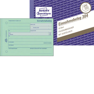 Avery Zweckform Einnahmebeleg 304 DIN A6 quer 50Blatt