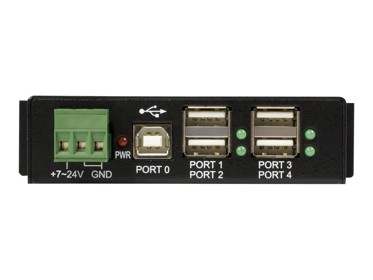 StarTech Rackmount USB 2.0 Hub - 4 Port Rugged Industrial USB 2.0 Hub - Hub - 4 x USB 2.0 - an DIN-Schiene montierbar - Gleichstrom - für P/N: ITB20D3250, MSDREADU2OTG, USB2HAB15, USB2HAB30AC, USB2HAB50AC, USB2HABM1, USB2HABM6RA