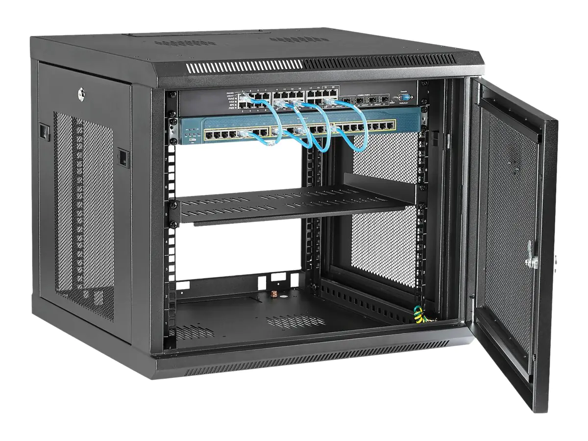 StarTech.com Startech "9U Wall Mount Server Rack Cabinet - 4-Post Adjustable Depth (2"" to 19"") RK920WALM
