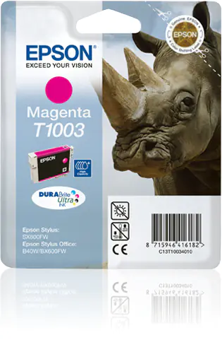 Epson T1003 - 11.1 ml - Magenta - Original - Blisterverpackung - Tintenpatrone - für Stylus SX510, SX515, SX600, SX610; Stylus Office B1100, B40, BX310, BX600, BX610