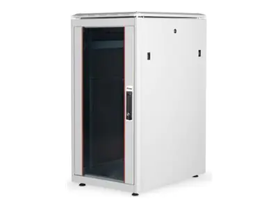 Equip Dynamic Flex Line - Schrank Netzwerkschrank - 600x800 mm, mit Glastür, abnehmbare und abschließbare Paneele, montiert - freistehend - Hellgrau, RAL 7035 - 22U - 48.3 cm (19") EDF-22-6080-G-BMAA