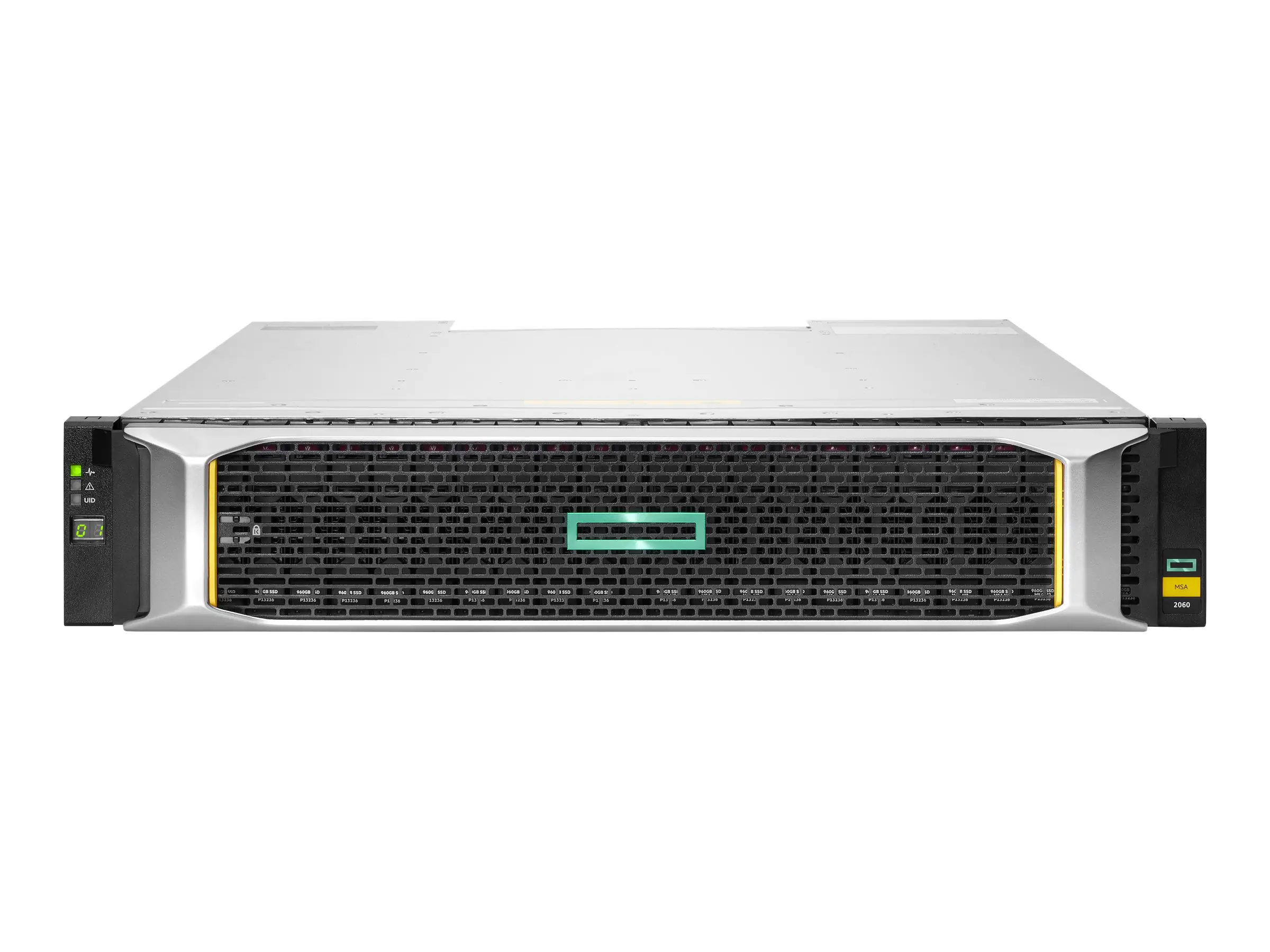 HPE Modular Smart Array 2060 10GbE iSCSI SFF Storage - 6th Generation - Solid State Drive Array - 46 TB - 24 Schächte (SAS-3) - SSD 3.84 TB x 12 - iSCSI (10 GbE), iSCSI (25 GbE) (extern) - Rack - einbaufähig - 2U