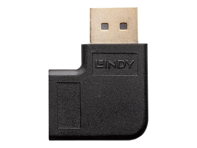 Lindy - DisplayPort-Adapter - DisplayPort (M) zu DisplayPort (W) links abgewinkelt - DisplayPort 1.4 - 8K Unterstützung - Schwarz