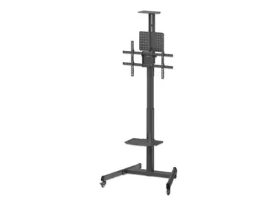 Manhattan - Wagen - für LCD-Display / AV-Ausrüstung / Kamera - tool-free, height adjustment - Stahl, Kunststoff - Schwarz - Bildschirmgröße: 94-218.4 cm (37"-86")