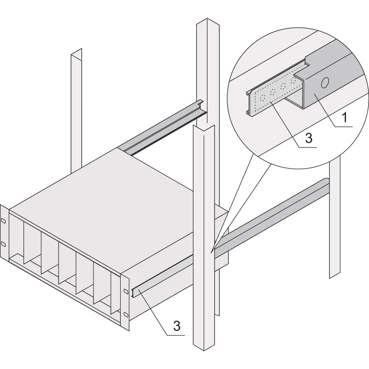 SCHROFF 24562453 19 Zoll Netzwerkschrank-Schienen