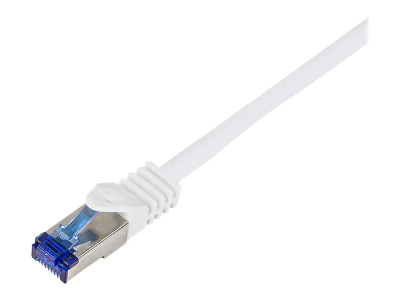 LogiLink Professional Ultraflex - Patch-Kabel - RJ-45 (M) zu RJ-45 (M) - 15 m - 6 mm - S/FTP - CAT 7 (Kabel) / CAT 6a (Anschlüsse) - halogenfrei, geformt, ohne Haken - weiß, RAL 9003