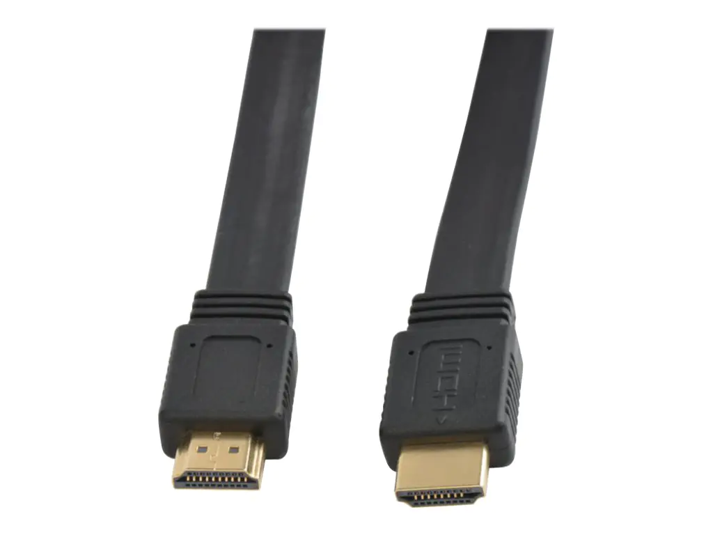 TECHly - HDMI-Kabel mit Ethernet - HDMI männlich zu HDMI männlich - 5 m - Schwarz - flach