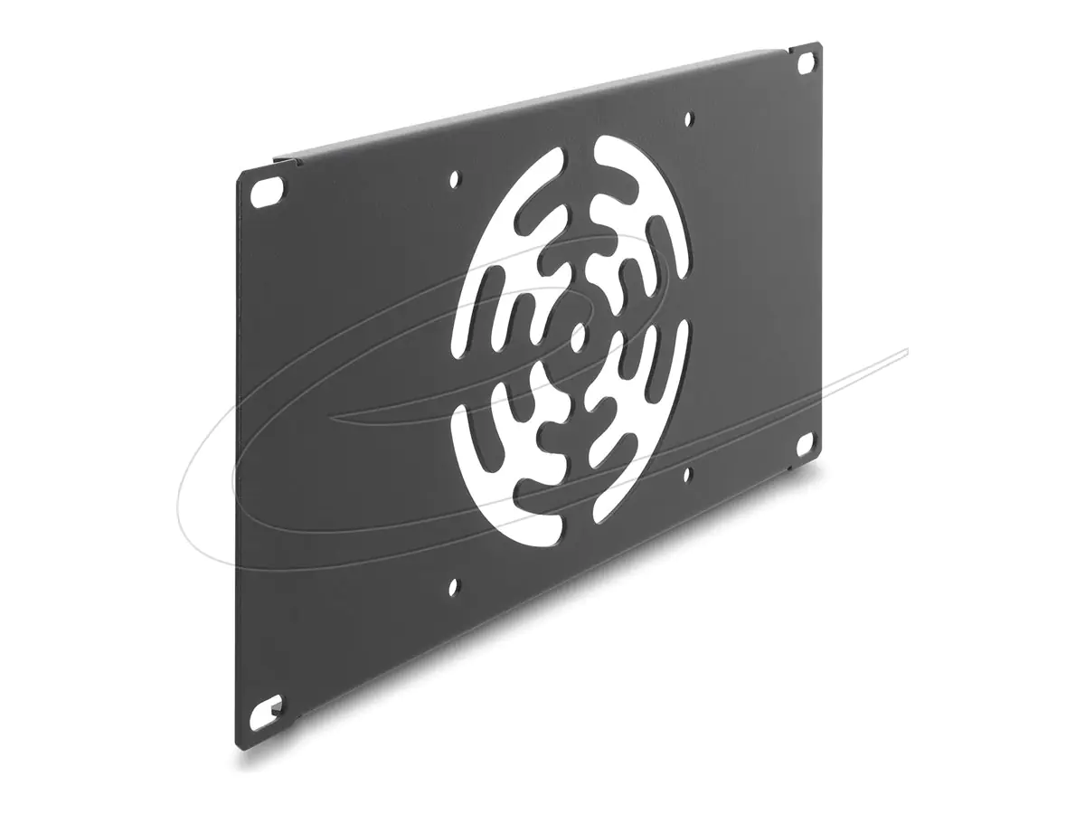 Delock 67434, Abdeckplatte, Eingebauter Ventilator, Metall, Dunkles Grau, 1 Stück(e)