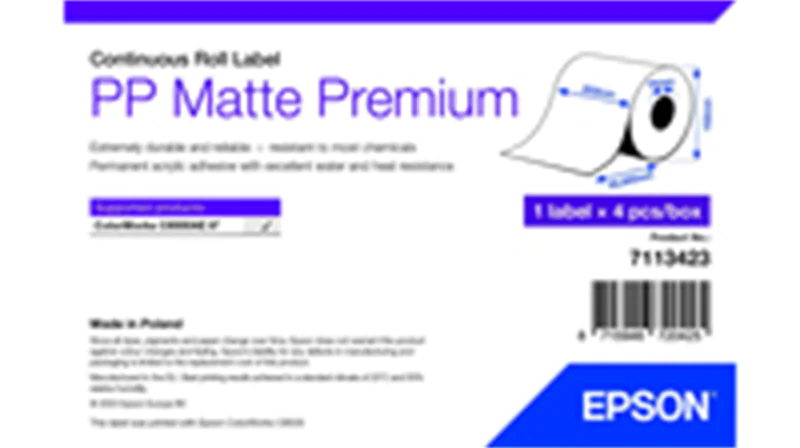 Epson Premium - Polypropylen (PP) - matt - permanenter Acrylklebstoff - Roll A4 (21 cm x 55 m) 7113423