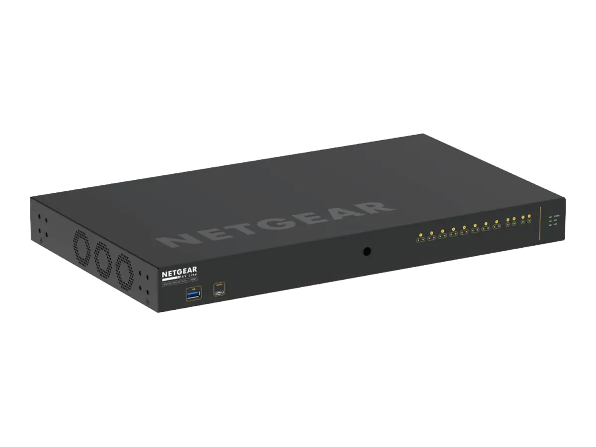 NETGEAR AV Line M4250-10G2XF-PoE++ - Switch - L3 - managed - 10 x 10/100/1000 (8 PoE++) + 2 x 10 Gigabit SFP+ - Seite-zu-Seite-Luftstrom - an Rack montierbar - PoE++ (720 W)