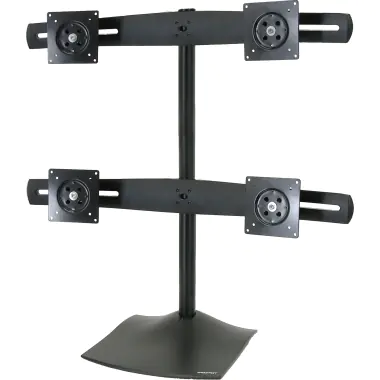 Ergotron DS100 Quad-Monitor Desk Stand - Aufstellung - für 4 LCD-Anzeigen - Aluminium, Stahl - Schwarz - Bildschirmgröße: bis zu 61 cm (bis zu 24 Zoll) - Schreibtisch