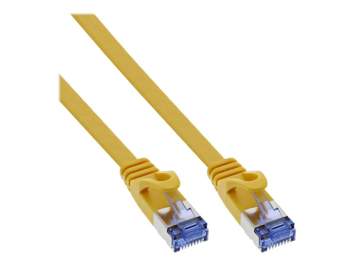 InLine - Patch-Kabel - RJ-45 (M) zu RJ-45 (M) - 2 m - U/FTP, PiMF - CAT 6a - geformt, flach - Gelb