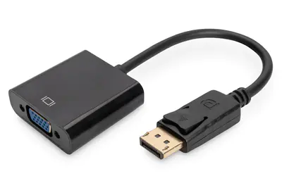 ASSMANN - DisplayPort-Adapter - DisplayPort (M) zu HD-15 (VGA) (W) - 15 cm - geformt - Schwarz