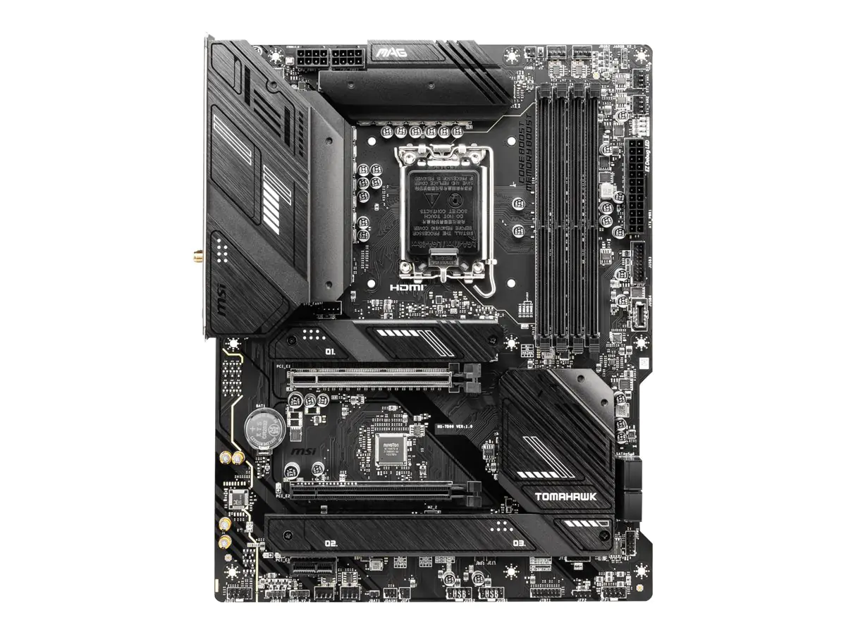 MSI MAG B760 TOMAHAWK WIFI, Intel, LGA 1700, Intel® Celeron®, Intel® Pentium® Gold, LGA 1700, DDR5-SDRAM, 128 GB 7D96-003R
