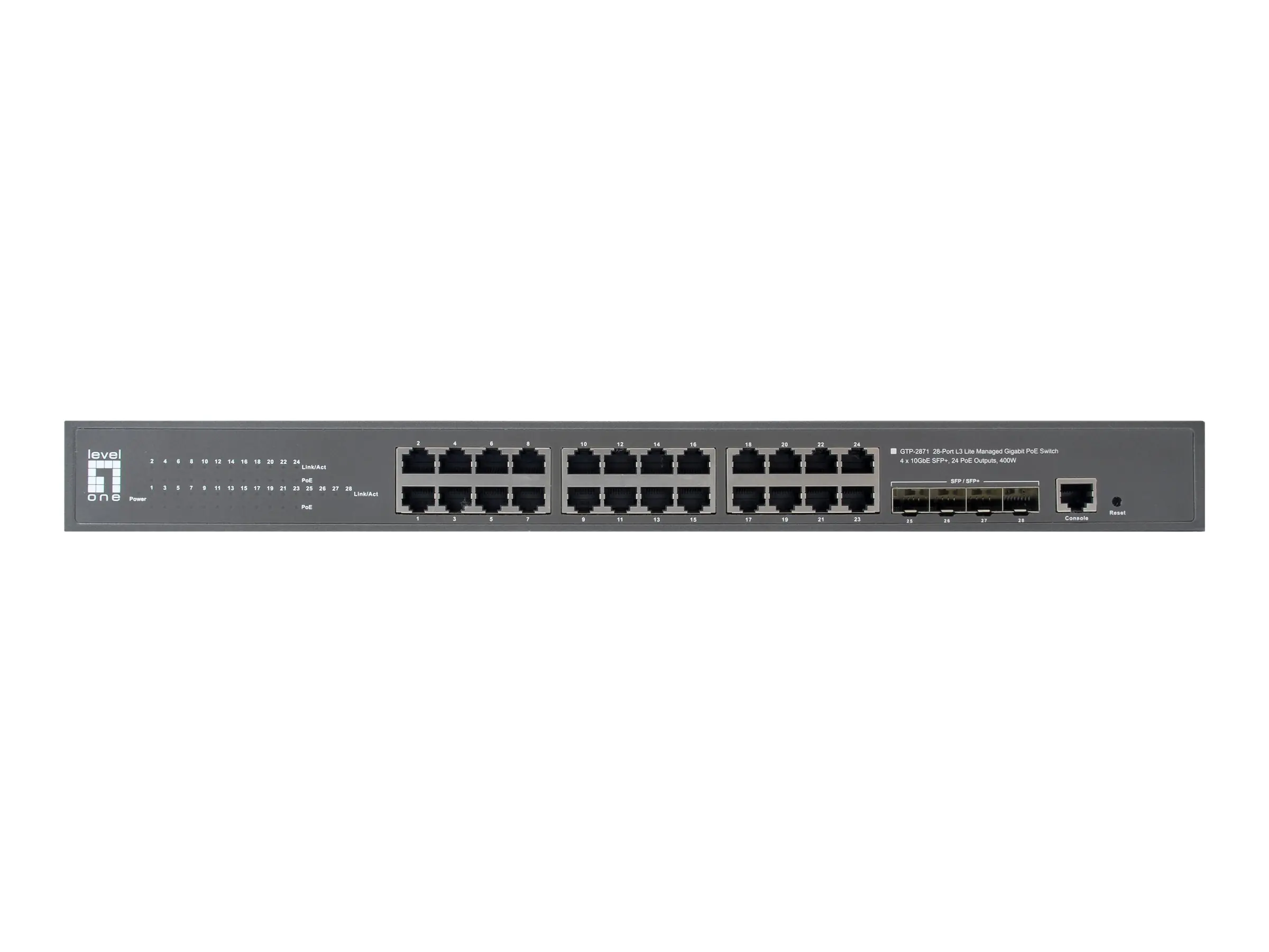 LevelOne GTP-2871 - Switch - L3 Lite - managed - 24 x 10/100/1000 (PoE+)