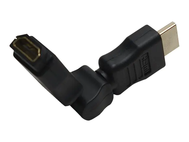 LogiLink HDMI Adapter - HDMI rechtwinkliger Adapter - HDMI männlich zu HDMI weiblich - Schwarz - 270° Stecker