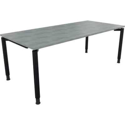 Schreibtisch Vierfuß Rundrohr B2000xT900xH680-820 an/Beton hell