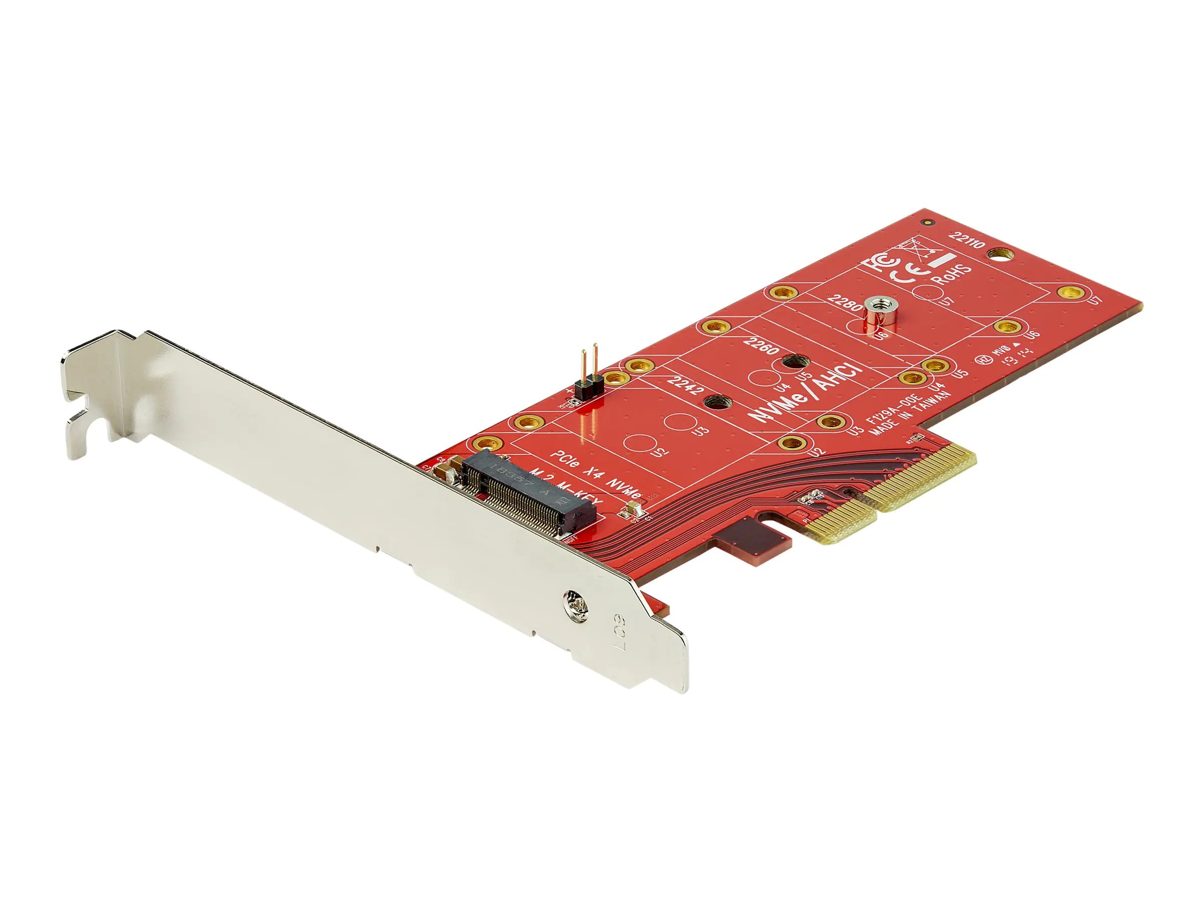 StarTech M2 PCIe SSD Adapter - x4 PCIe 3.0 NVMe / AHCI / NGFF / M-Key - Low Profile and Full Profile - SSD PCIe M.2 Adapter (PEX4M2E1) - Schnittstellenadapter - M.2 - Expansion Slot to M.2 - M.2 Card - PCIe x4 - Rot - für P/N: BNDTB10GI, BNDTB210GSFP, BND