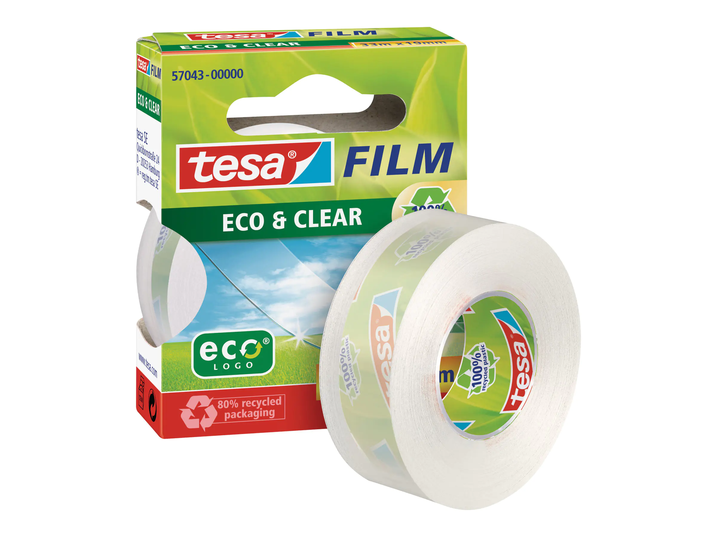 Tesa Tesafilm Eco & Clear - Büro-Klebeband - 19 mm 57043-00000-00