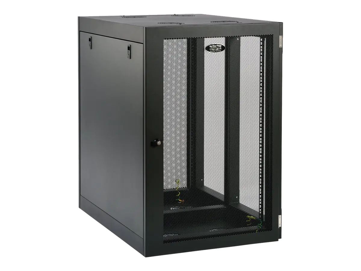 Tripp Eaton Tripp Lite Series 18U Wall Mount Rack Enclosure Server Cabinet Side Mount Wallmount - Schrank Netzwerkschrank - geeignet für Wandmontage - Schwarz - 18U - 48.3 cm (19") SRW18UHD