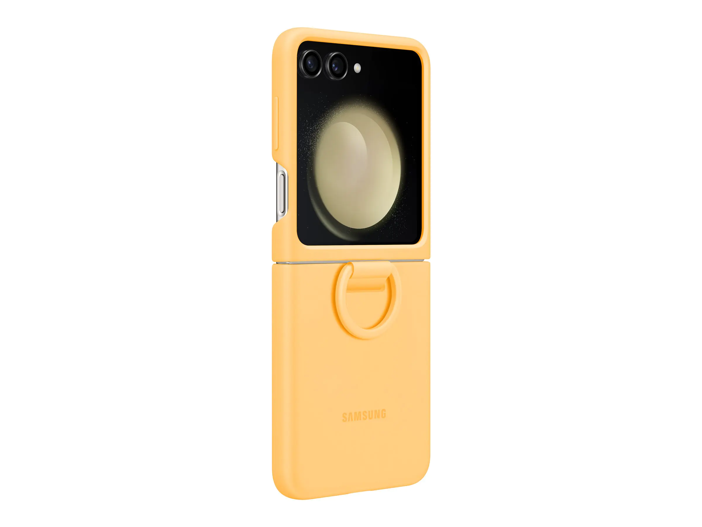 Samsung EF-PF731 - Hintere Abdeckung für Mobiltelefon - mit Ring - Silikon - Apricot - für Galaxy Z Flip5