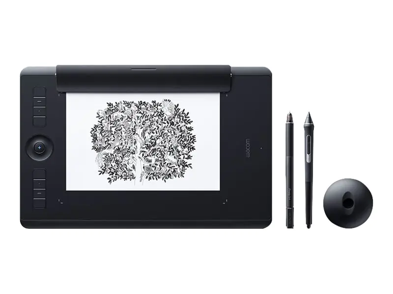 Wacom Intuos Pro Medium - Paper Edition - Digitalisierer - rechts- und linkshändig - 22.4 x 14.8 cm - Multi-Touch - elektromagnetisch - 8 Tasten - kabellos, kabelgebunden - USB, Bluetooth - Schwarz