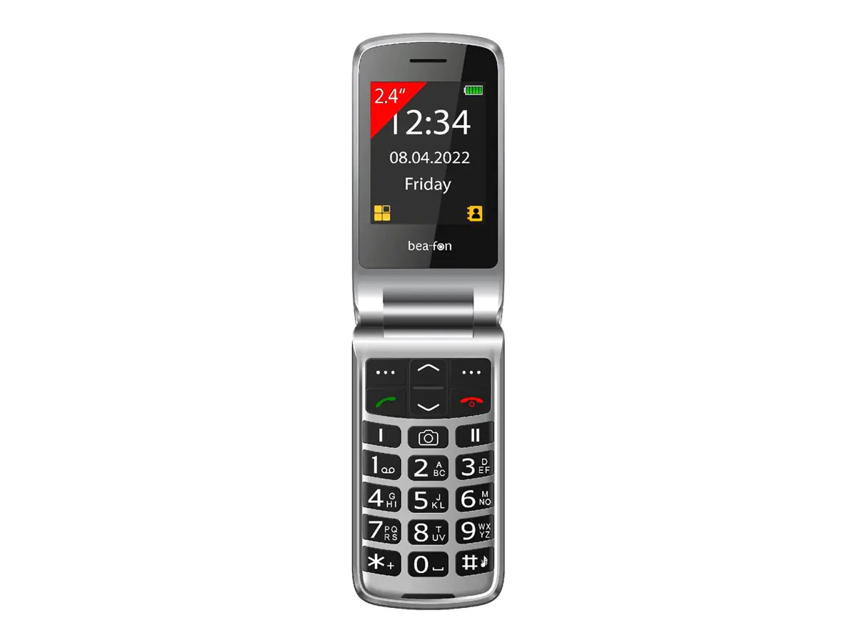 Bea-fon Silver Line SL495 - Feature Phone - microSD slot - LCD-Anzeige - 320 x 240 Pixel - rear camera 0,3 MP - Schwarz, Silber