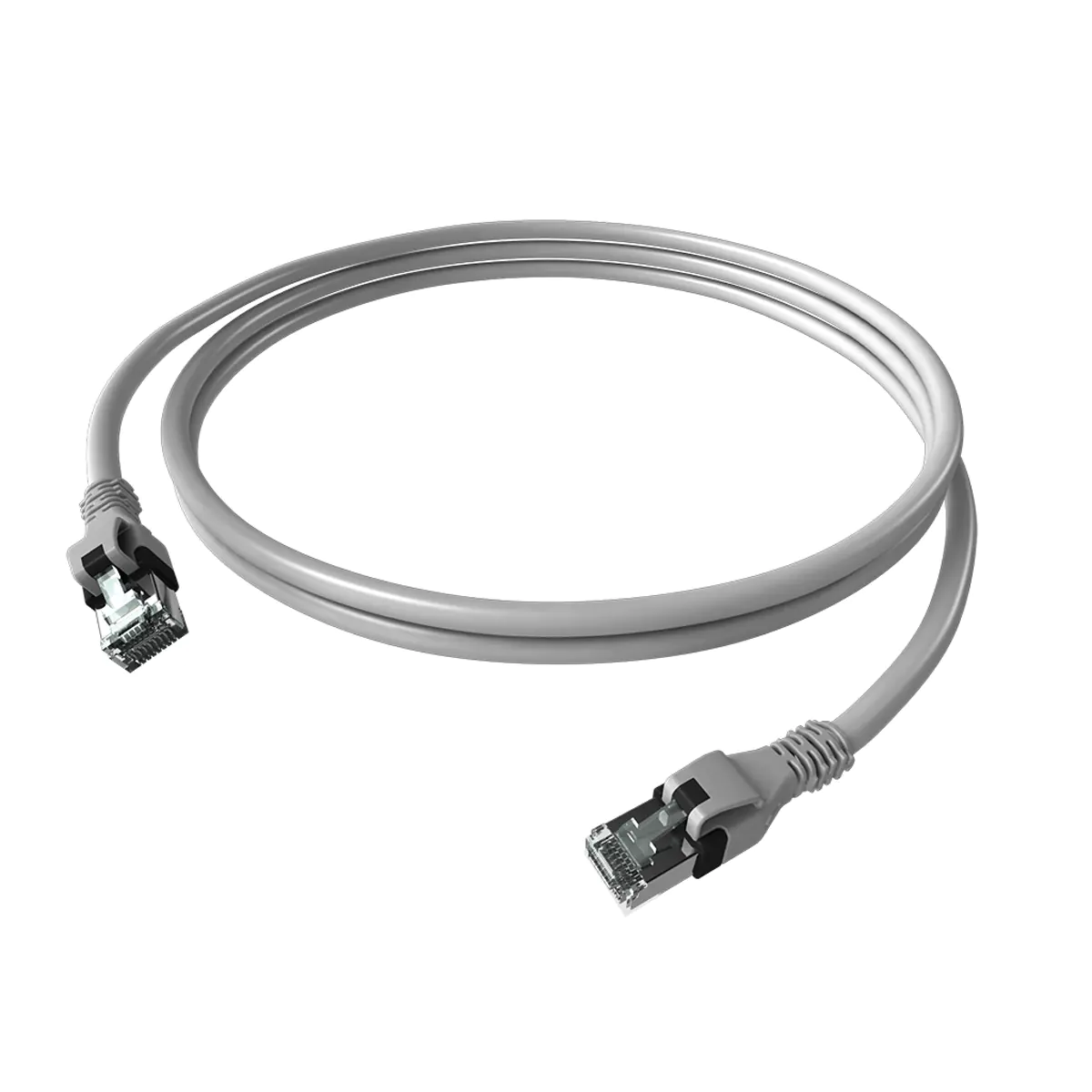 EasyLan DualBoot PushPull S/FTP IP20 Patchkabel Kat.6A 0,5m grau - EasyLan DualBoot PushPull IP20