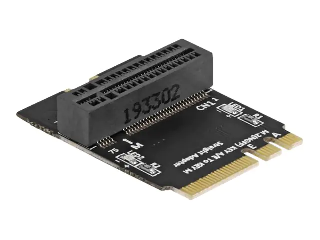 Delock M.2 key A+E male to key M slot angled with holder - Schnittstellenadapter - M.2 NVMe Card - M.2 Card